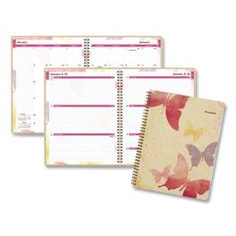 AT-A-GLANCE - Watercolors Weekly Monthly Planner Butterflies Artwork 11 x 8.5 Multicolor Cover 12 Month Jan to Dec 2026
