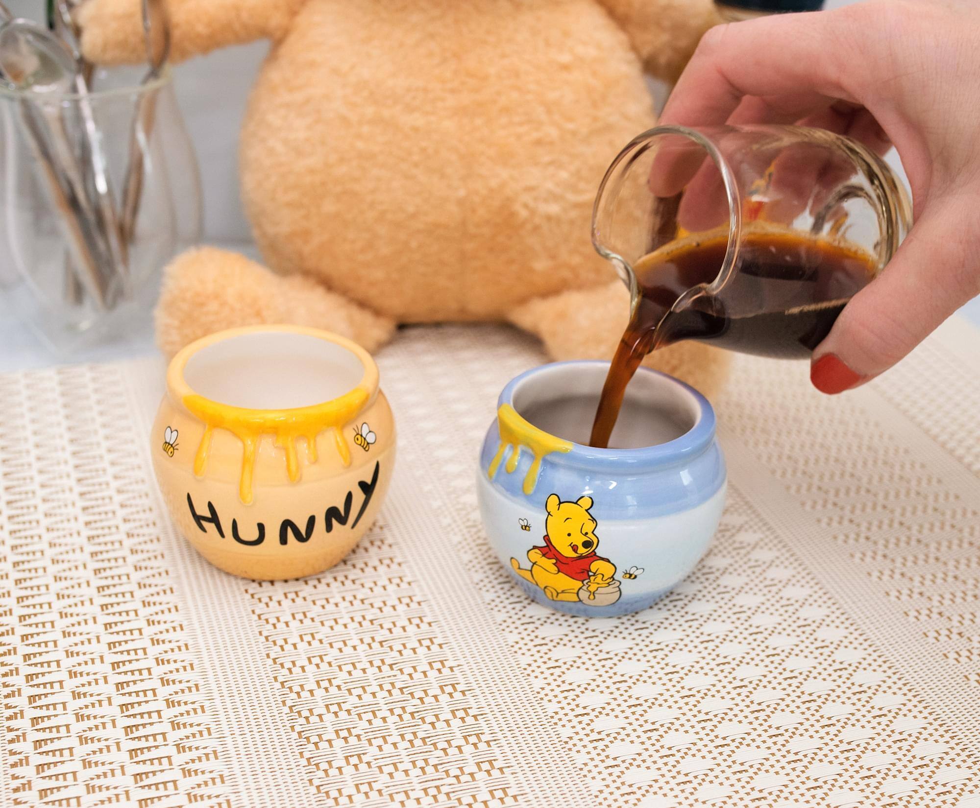 Alt View 3. Disney - Disney Winnie the Pooh Hunny Pot Sculpted Ceramic Mini Mugs | Set of 2 - Blue.