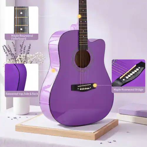 Maple Rosewood Fingerboard  
Basswood top, Side & Back  
Maple Rosewood Bridge