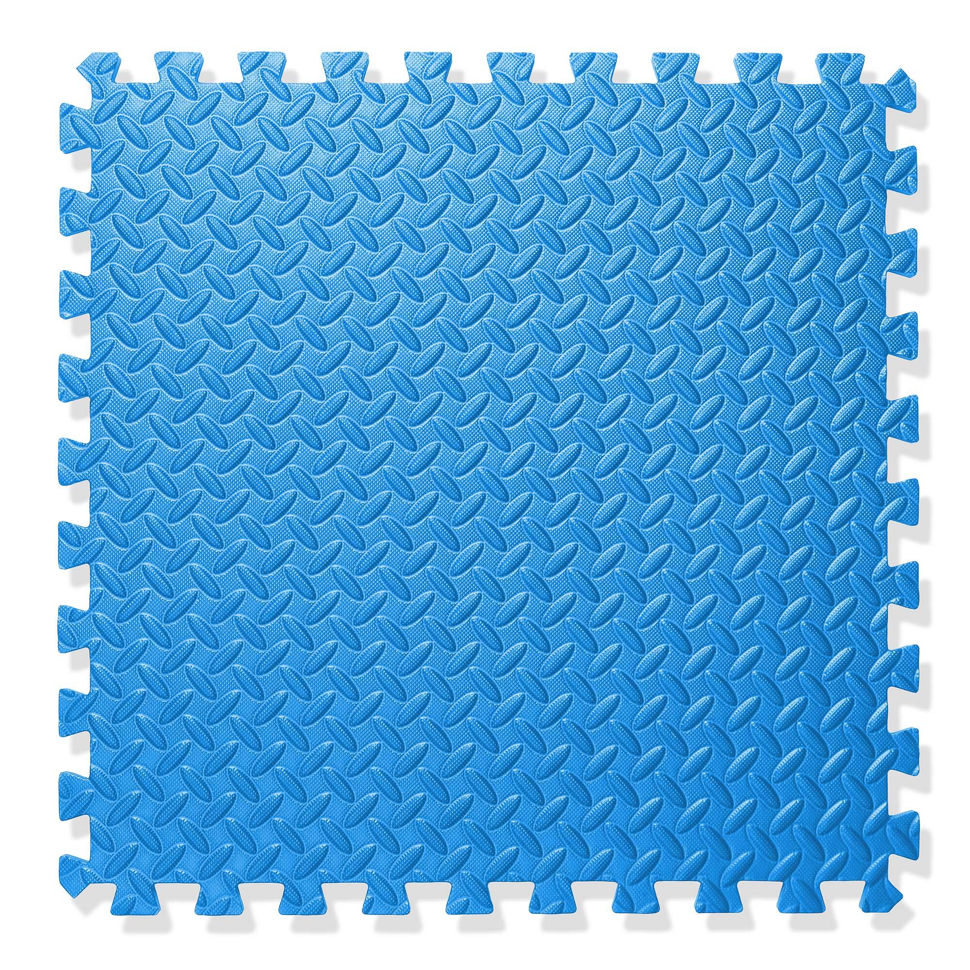 Alt View 4. Philosophy Gym - Exercise Flooring Mats - Foam Rubber Interlocking Puzzle Floor Tiles - Blue.