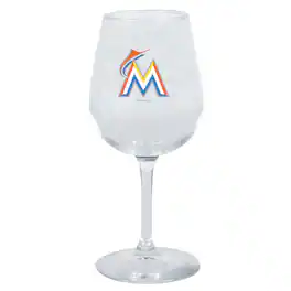 The Memory Company - Miami Marlins 12oz. Stemmed Wine Glass - Multicolor