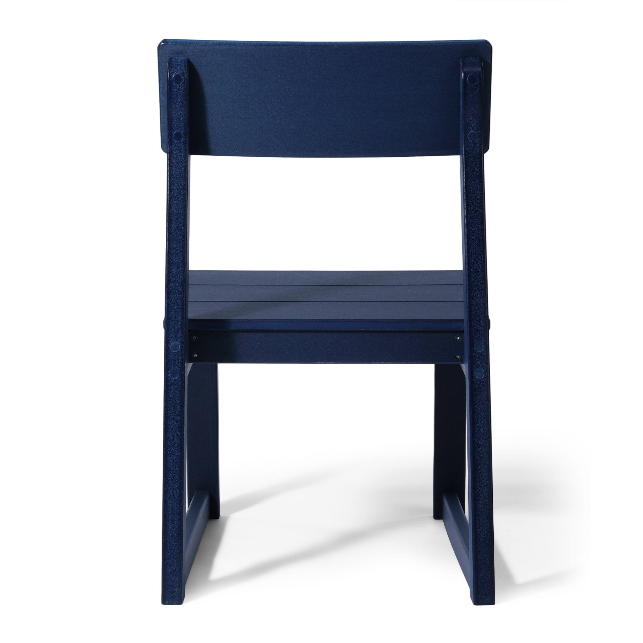 Alt View 1. WestinTrends - WestinTrends Paloma Modern HDPE Outdoor Armless Patio Dining Chairs (Set of 2) - Navy Blue.