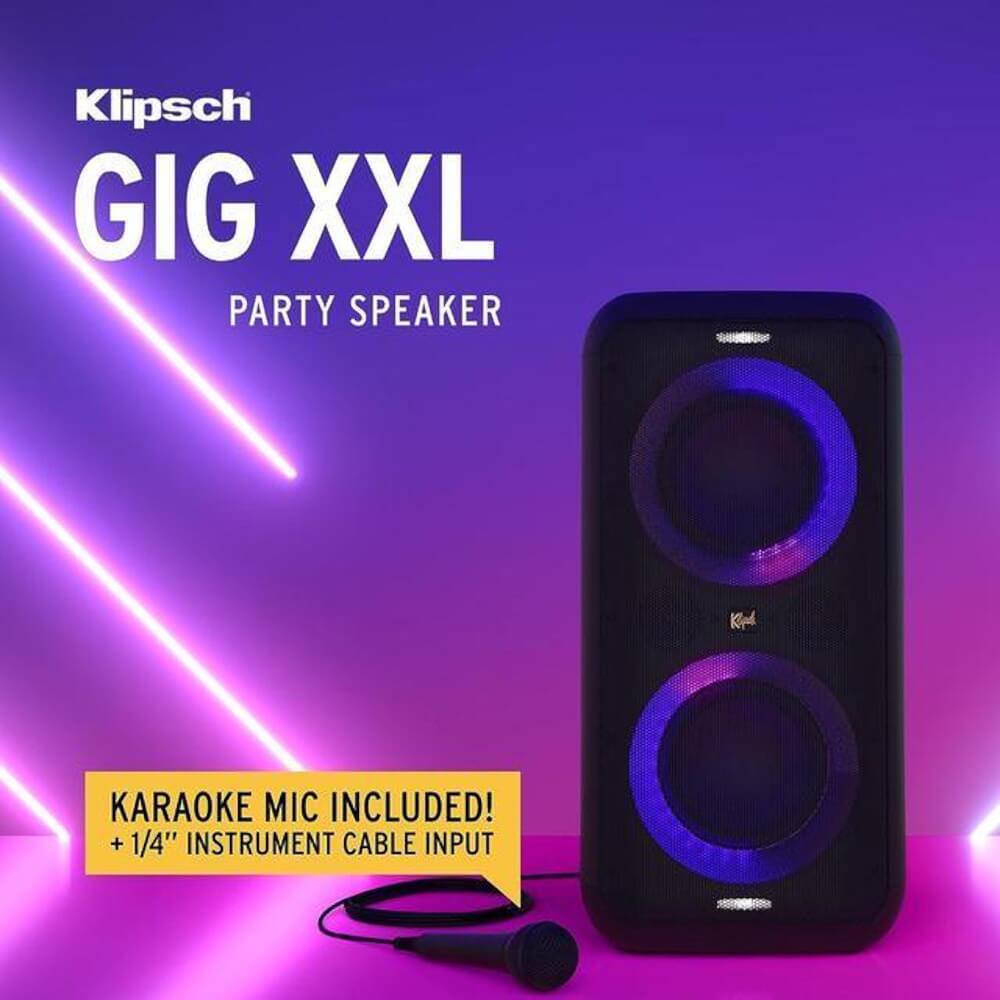 Klipsch GIG XXL PARTY SPEAKER

KARAOKE MIC INCLUDED!
+ 1/4" INSTRUMENT CABLE INPUT