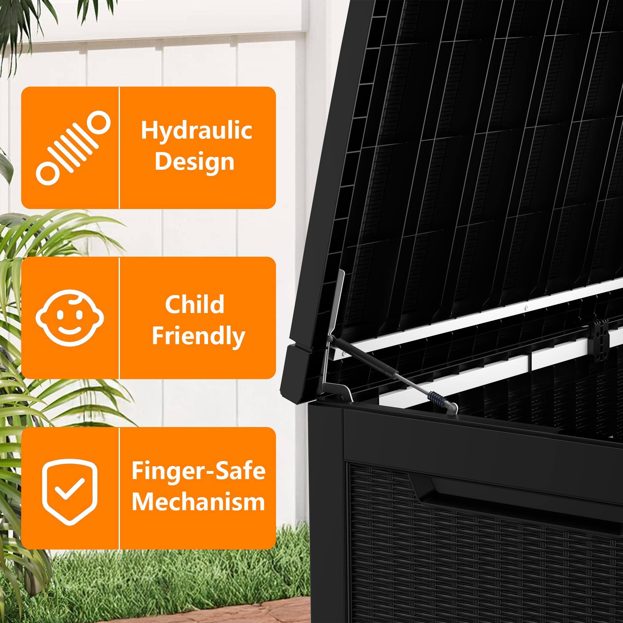 Hydraulic Design  
Child Friendly  
Finger-Safe Mechanism
