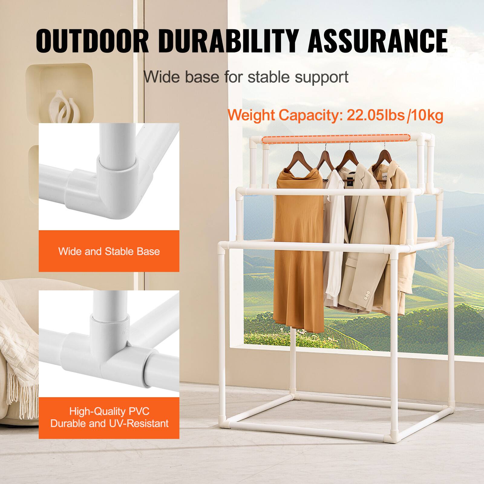OUTDOOR DURABILITY ASSURANCE

- Wide base for stable support
- Weight Capacity: 22.05lbs / 10kg
- Wide and Stable Base
- High-Quality PVC
- Durable and UV-Resistant