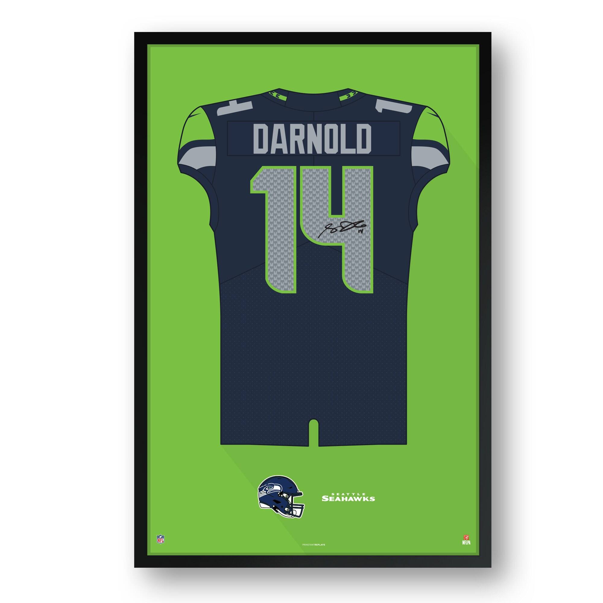 Sam Darnold Seattle Seahawks Facsimile Signature Framed Jersey Art Print