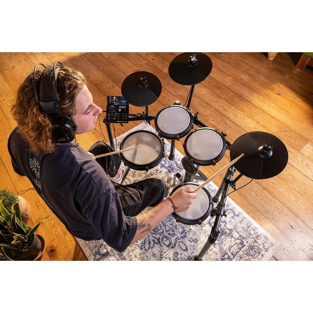 Left. Alesis - Alesis Nitro Max Kit Electronic Drum Set with Quiet Mesh Pads Bundle.