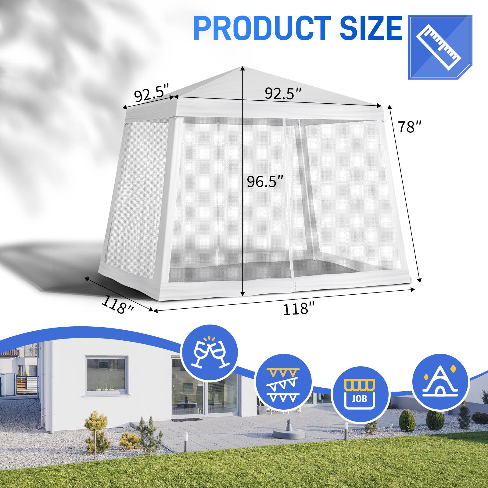 PRODUCT SIZE

92.5" 92.5" 78" 96.5" 118" 118"