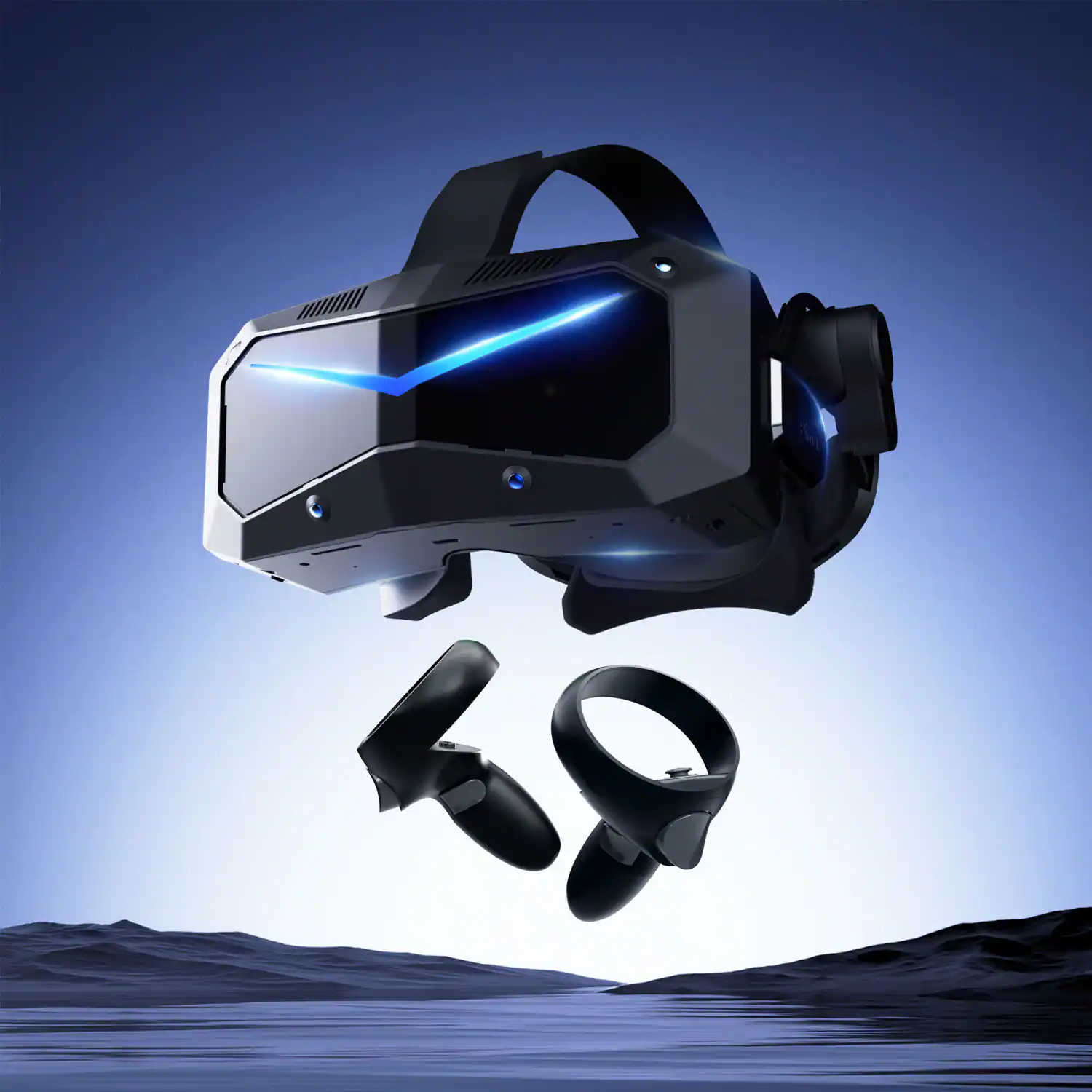 Alt View 1. Pimax - Crystal Super PCVR Headset - 50PPD, 3840x3840 per Eye - 127° FOV, Lightweight, for Flight/Racing Sims & VR Gaming - Black.