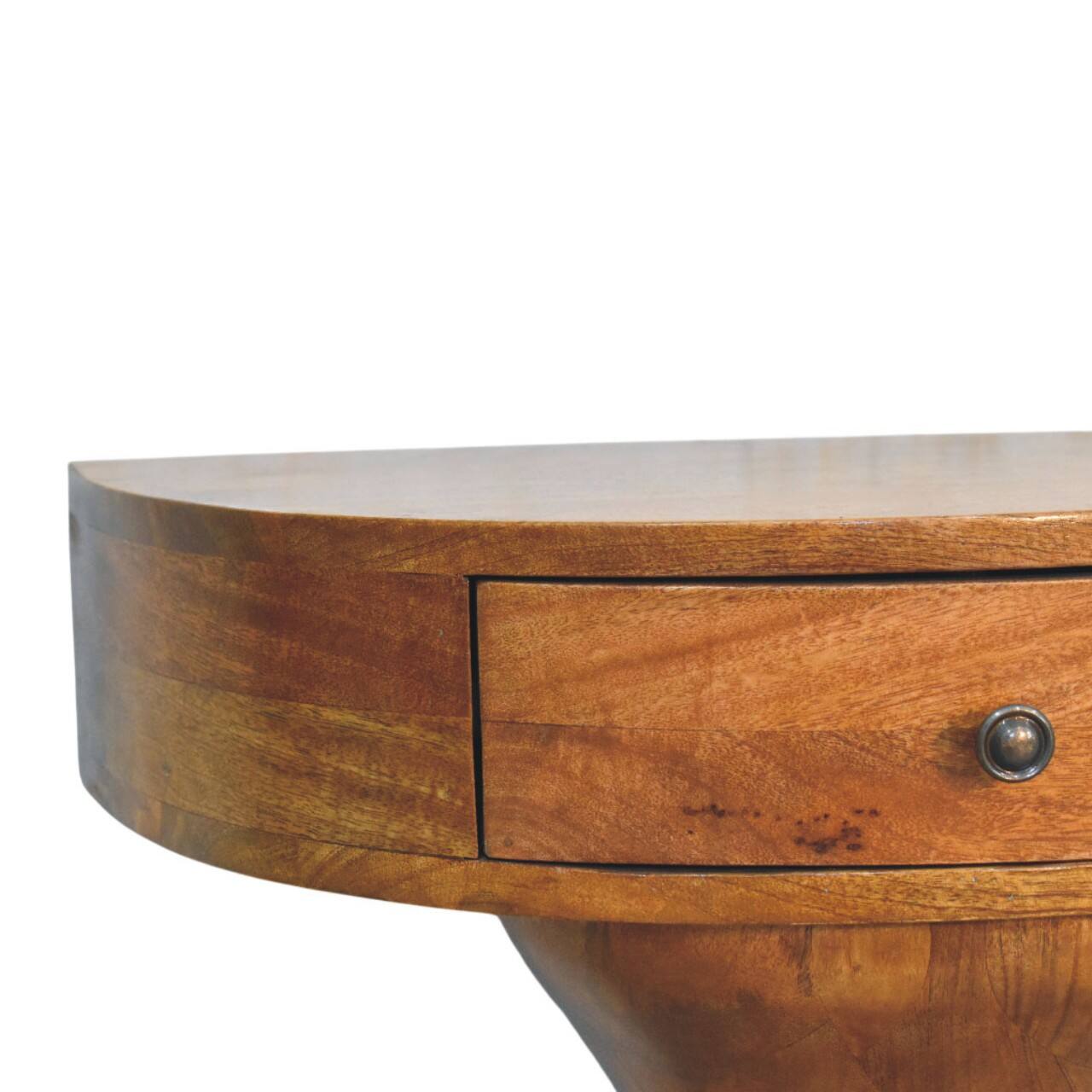 Alt View 1. Artisan Furniture - Artisan Furniture Solid Wood Pedestal Curved Bedside, Brown - Brown.
