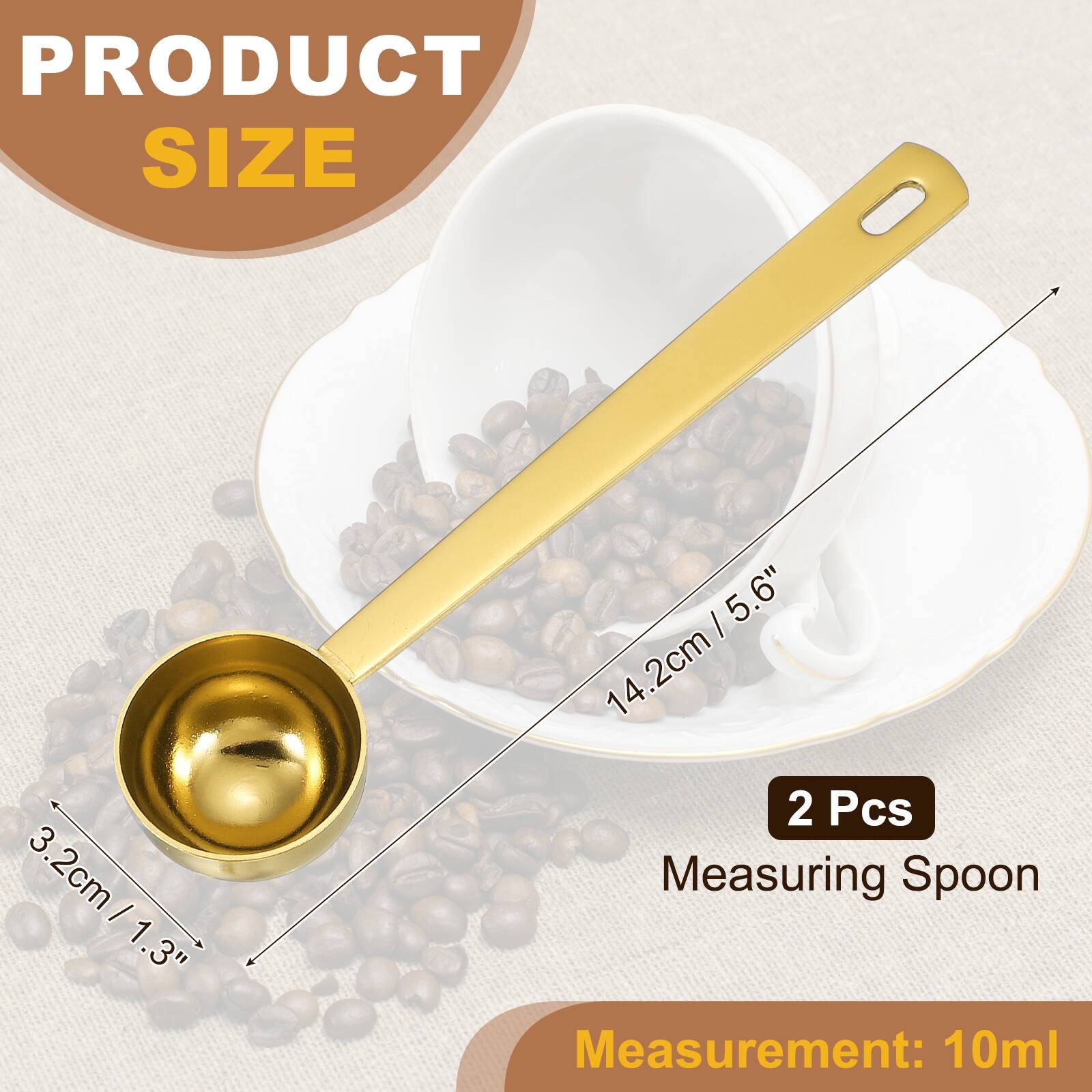 PRODUCT SIZE

3.2cm / 1.3"  
14.2cm / 5.6"  

2 Pcs  
Measuring Spoon  

Measurement: 10ml