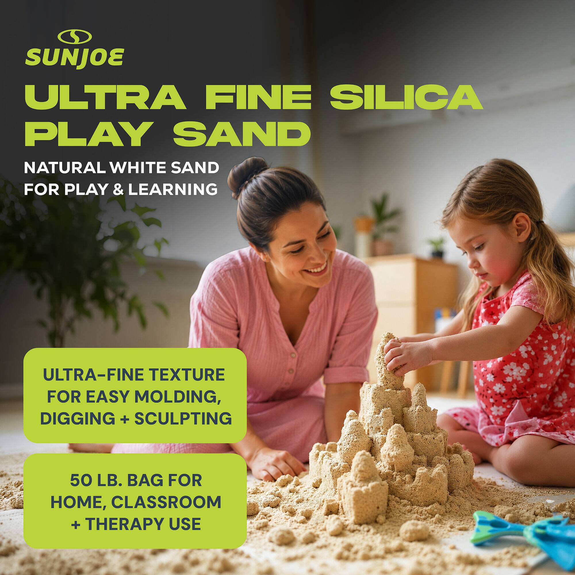 Sun Joe Ultra Fine Silica Play Sand for Sandboxes and Sensory Tables ...
