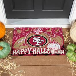 Evergreen Enterprises - San Francisco 49ers 28" x 16" Happy Halloween Turf Door Mat - Multicolor