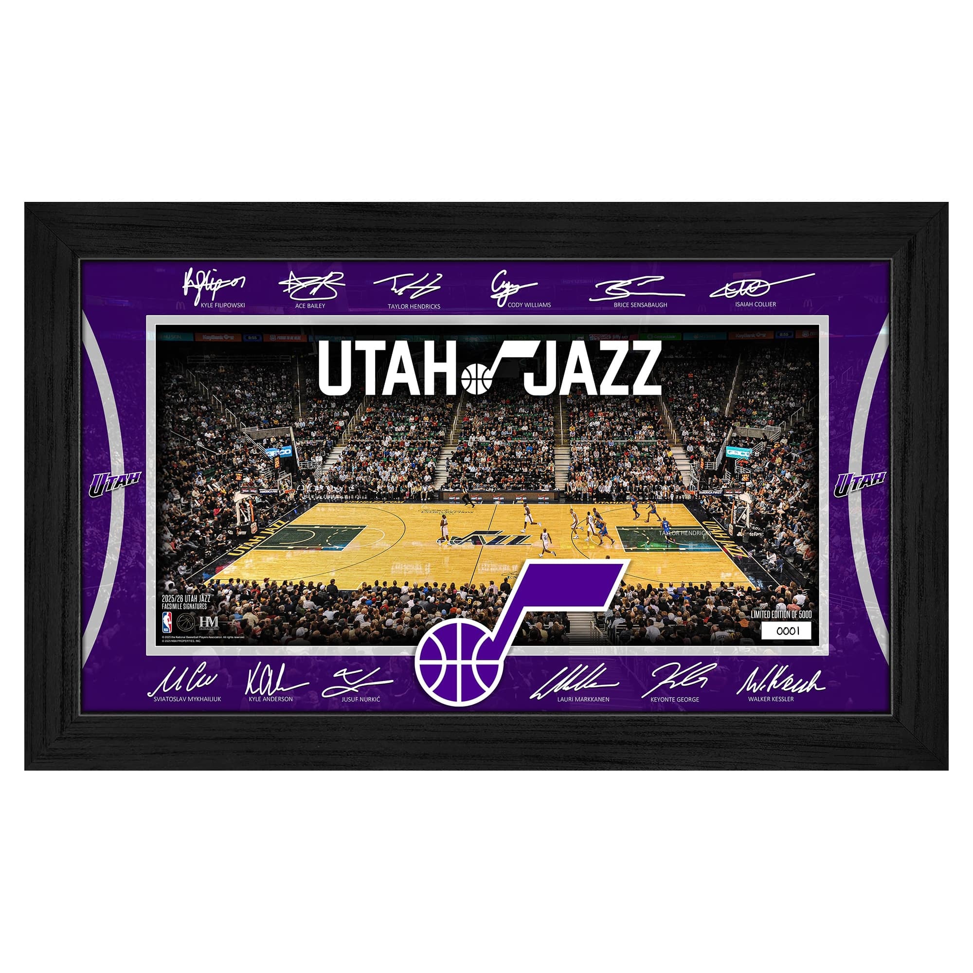Highland Mint - Utah Jazz 2025 Signature Court Framed Picture - Multicolor price history on PriceWatchPro