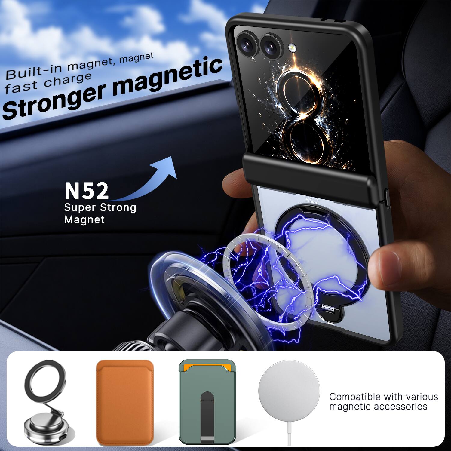 Built-in magnet, magnet fast charge magnetic Stronger

N52 Super Strong Magnet

Compatible with various magnetic accessories