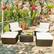 Alt View 1. Costway - 5PCS Patio Rattan Wicker Furniture Set Armless Sofa Ottoman Cushioned Garden - Mixed Brown/White.