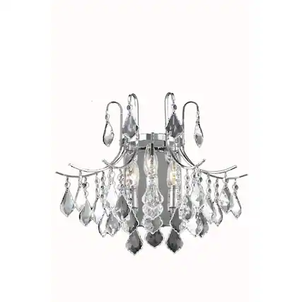 Front. Living District - Amelia Collection Wall Sconce D16in H14in Lt:3 Chrome finish - Chrome.