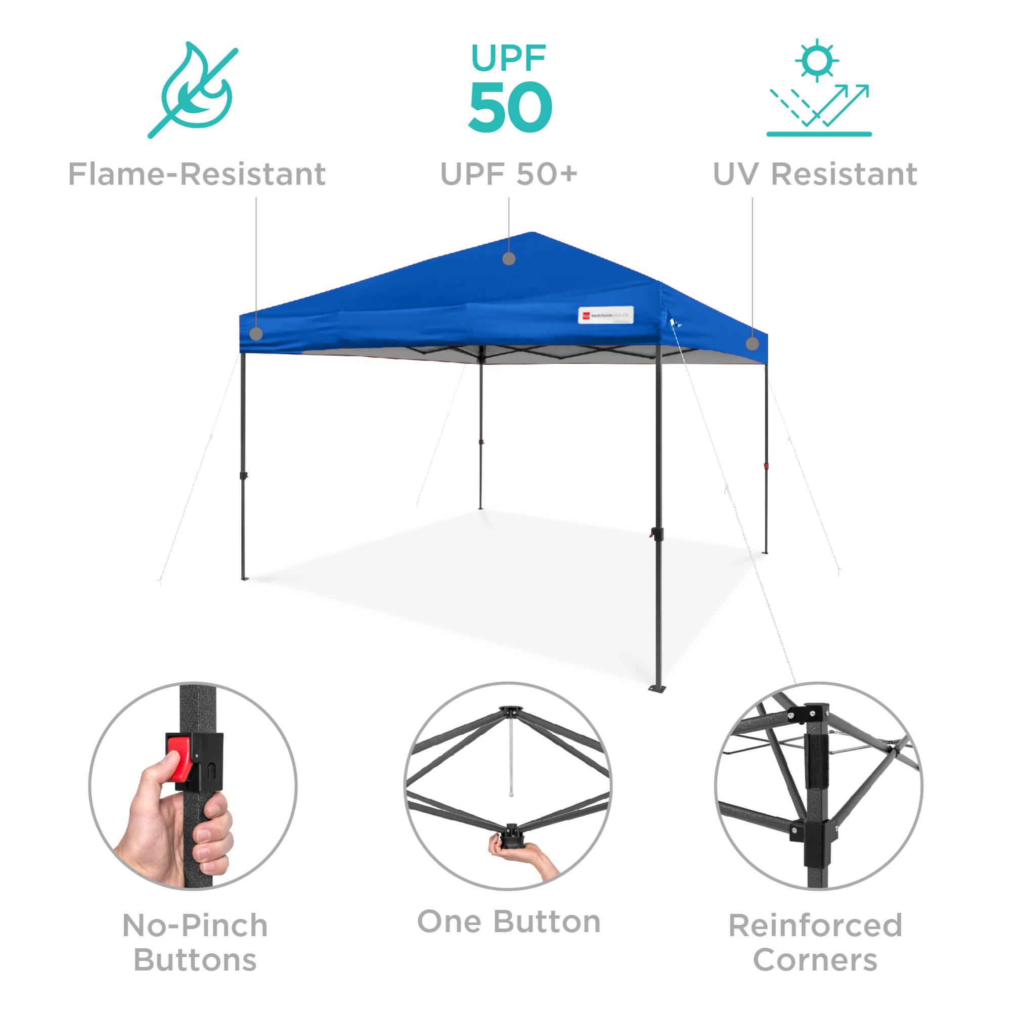 Flame-Resistant UPF 50+ UV Resistant | No-Pinch Buttons One Button Reinforced Corners