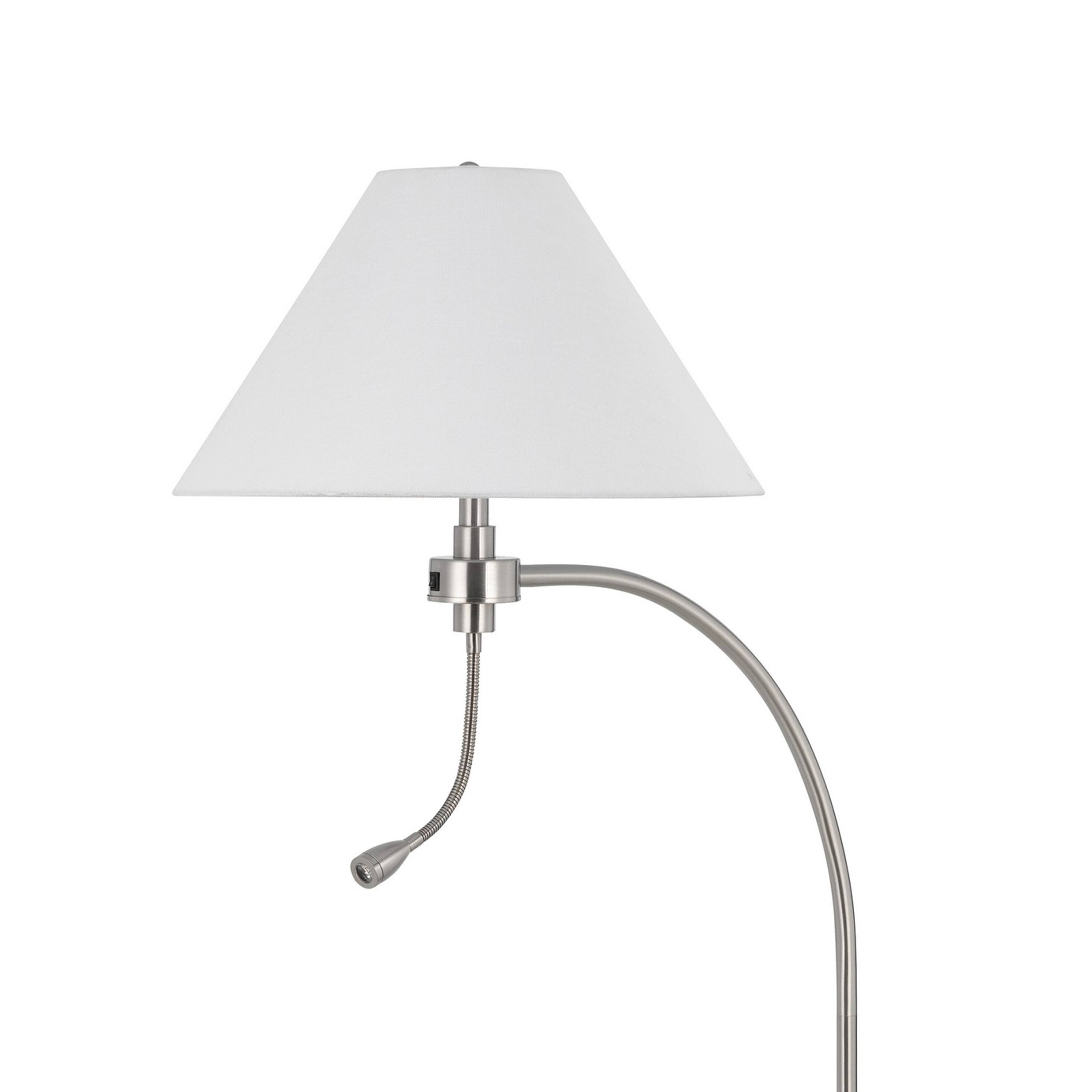 Left. Manhattan Lane - Ashy 68 Inch Floor Lamp, Gooseneck LED, Shade, Arc Pole.