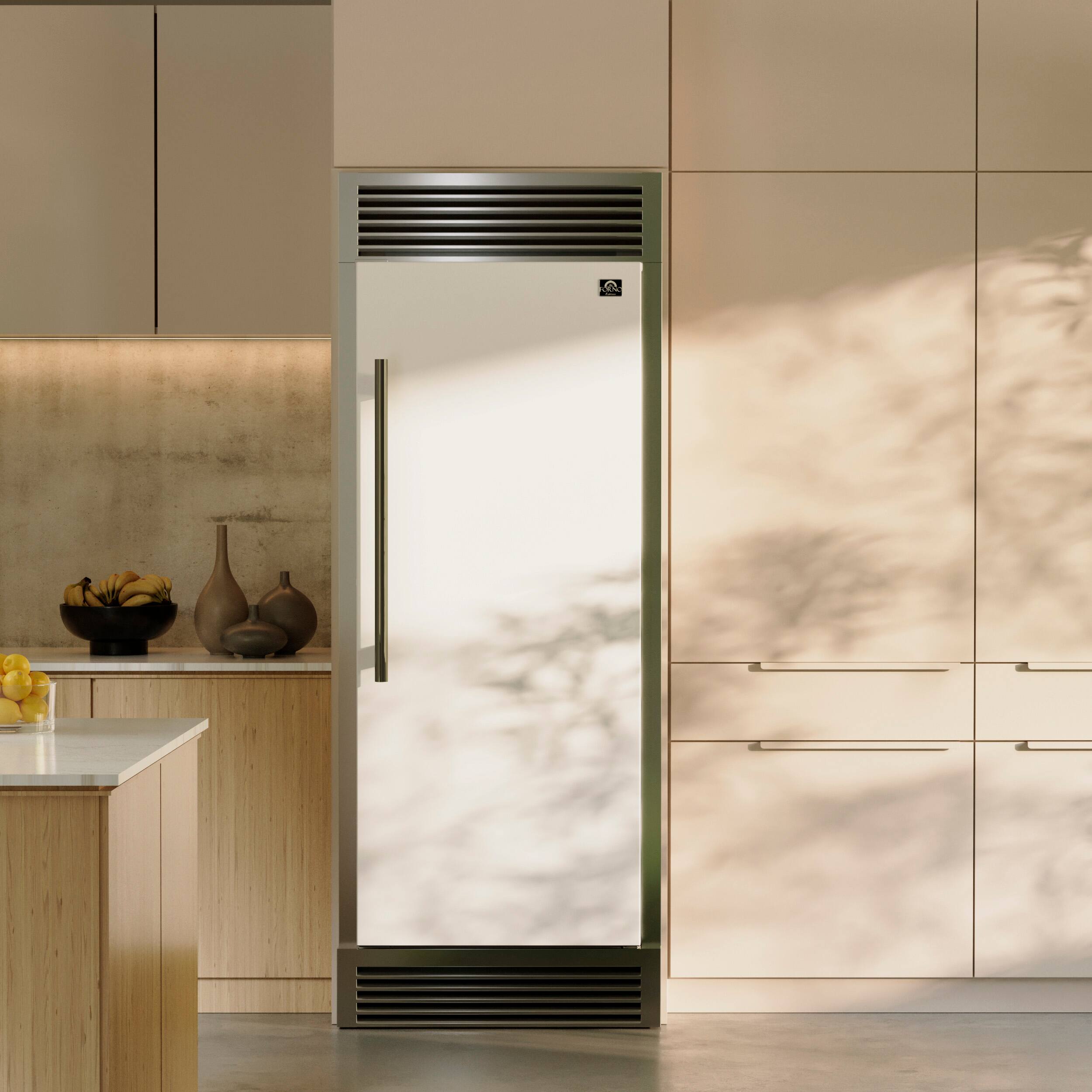 Alt View 11. Forno Appliances - Maderno 13.6 Cu. Ft. Built-In Upright Convertible Freezer with Decorative Trim and Right Swing Door - White.