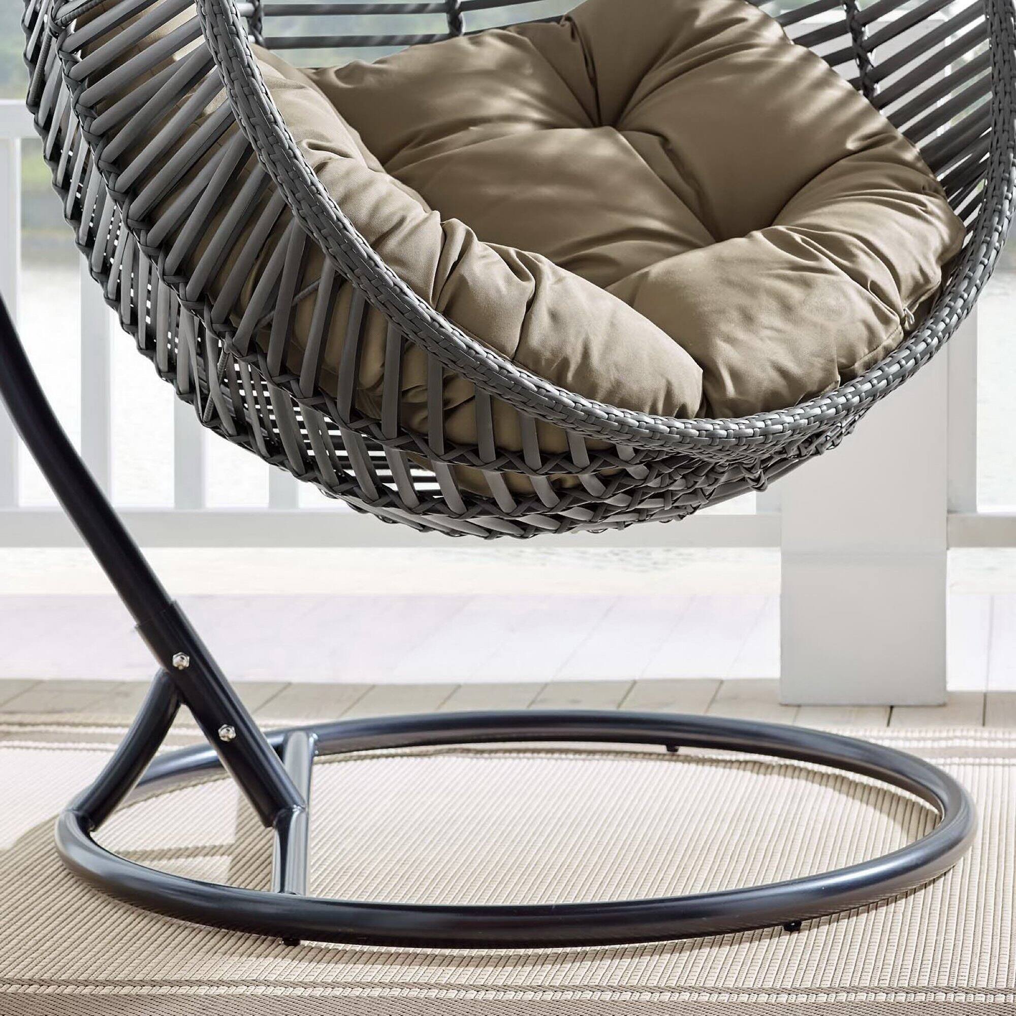 Alt View 1. Modway - Garner Teardrop Outdoor Patio Swing Chair by Modway - Gray Mocha.
