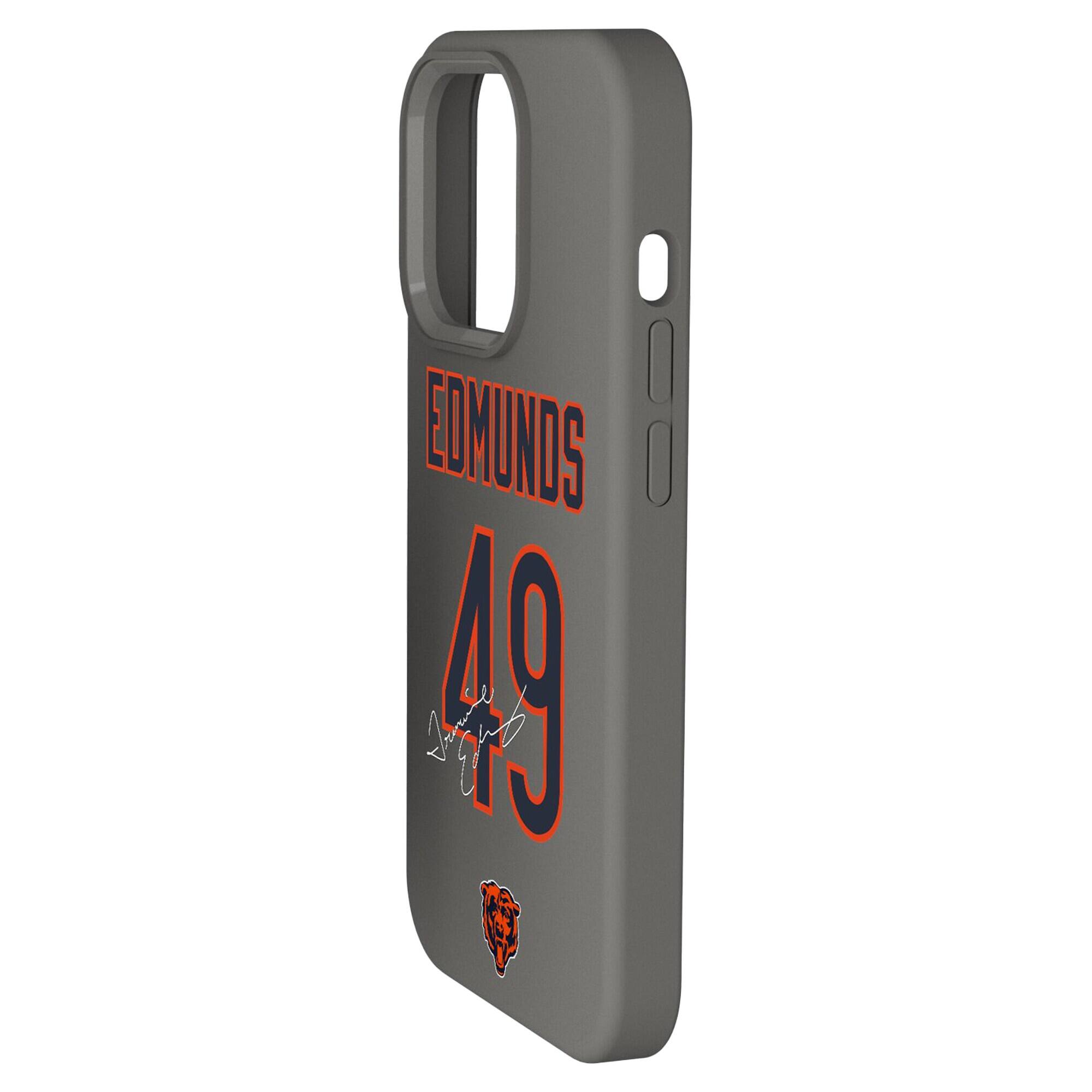Alt View 1. Keyscaper - Tremaine Edmunds Gray Chicago Bears Ready Soft Touch iPhone Case - 14 Plus - Gray.