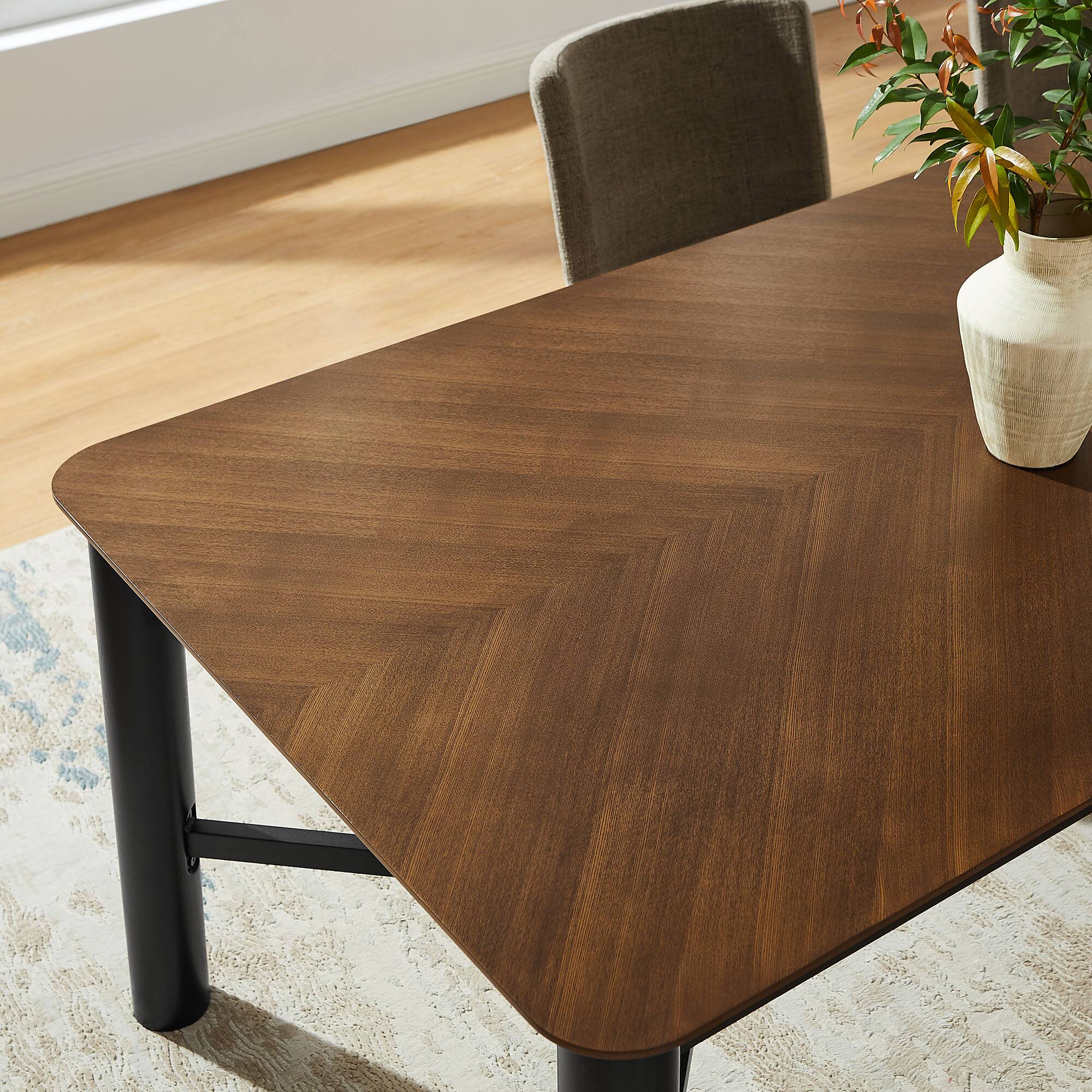 Alt View 9. Modway - Ashlan 110" Rectangle Dining Table by Modway - Walnut.
