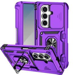 Dteck - For Samsung Galaxy Z Fold8 Ultra Heavy Duty Rugged Case Sliding Lens Cover Ring Kickstand Hinge Protection Cover - Purple