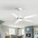 Left. Breezary - 52" Modern Indoor Ceiling Fan with LED Light, 5 Reversible Plywood Blades, 6-Speed DC Motor, Remote, Timer, 5" Downrod - White.
