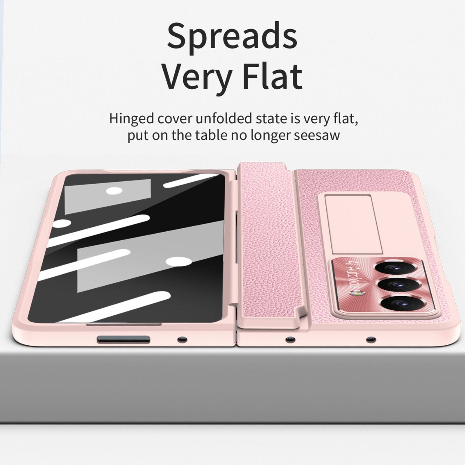 Spreads Very Flat

Hinged cover unfolded state is very flat, put on the table no longer seesaw