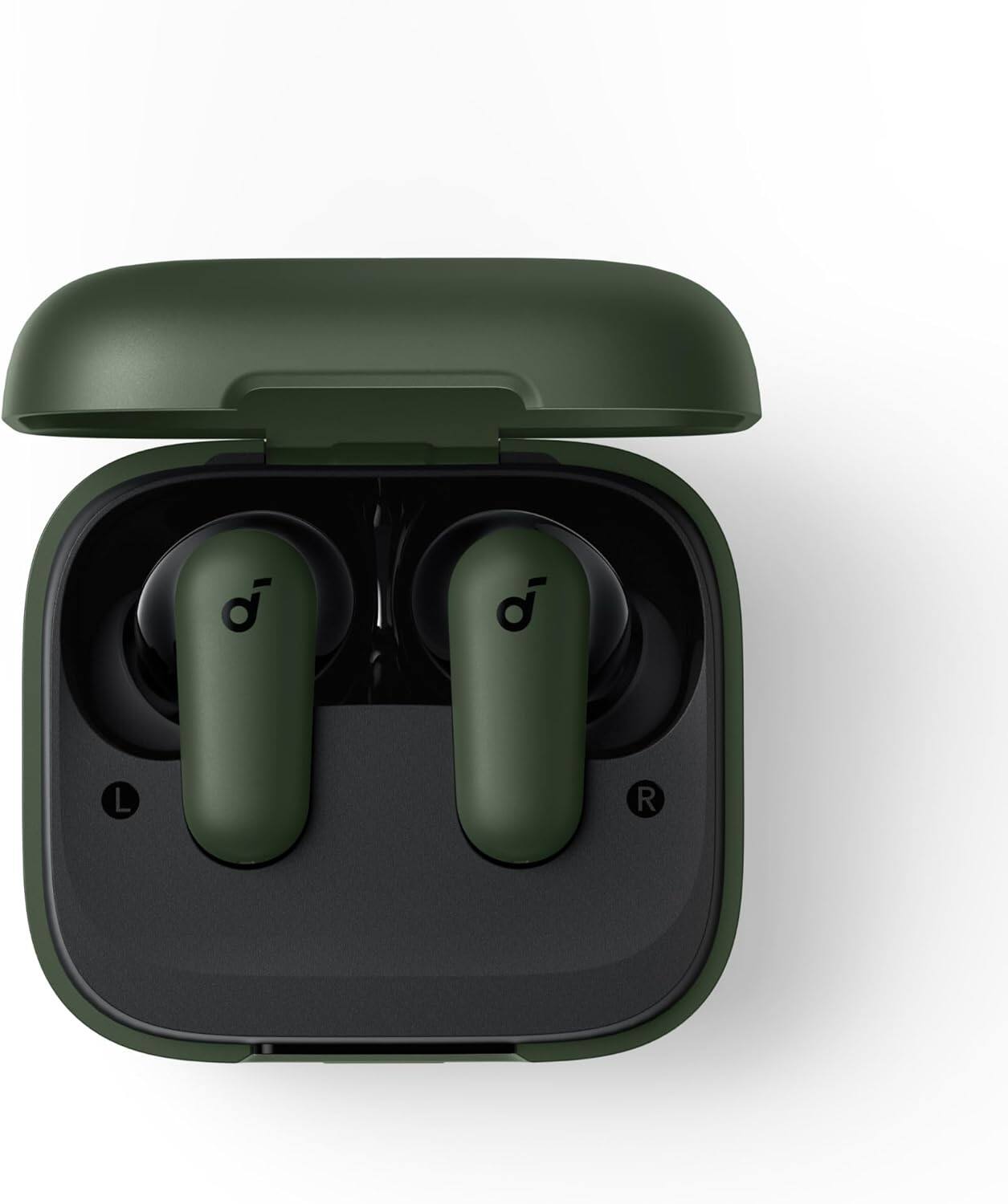 Left. Soundcore - Soundcore - by Anker P30i True Wireless Noise Cancelling Earbuds - Green - Green.