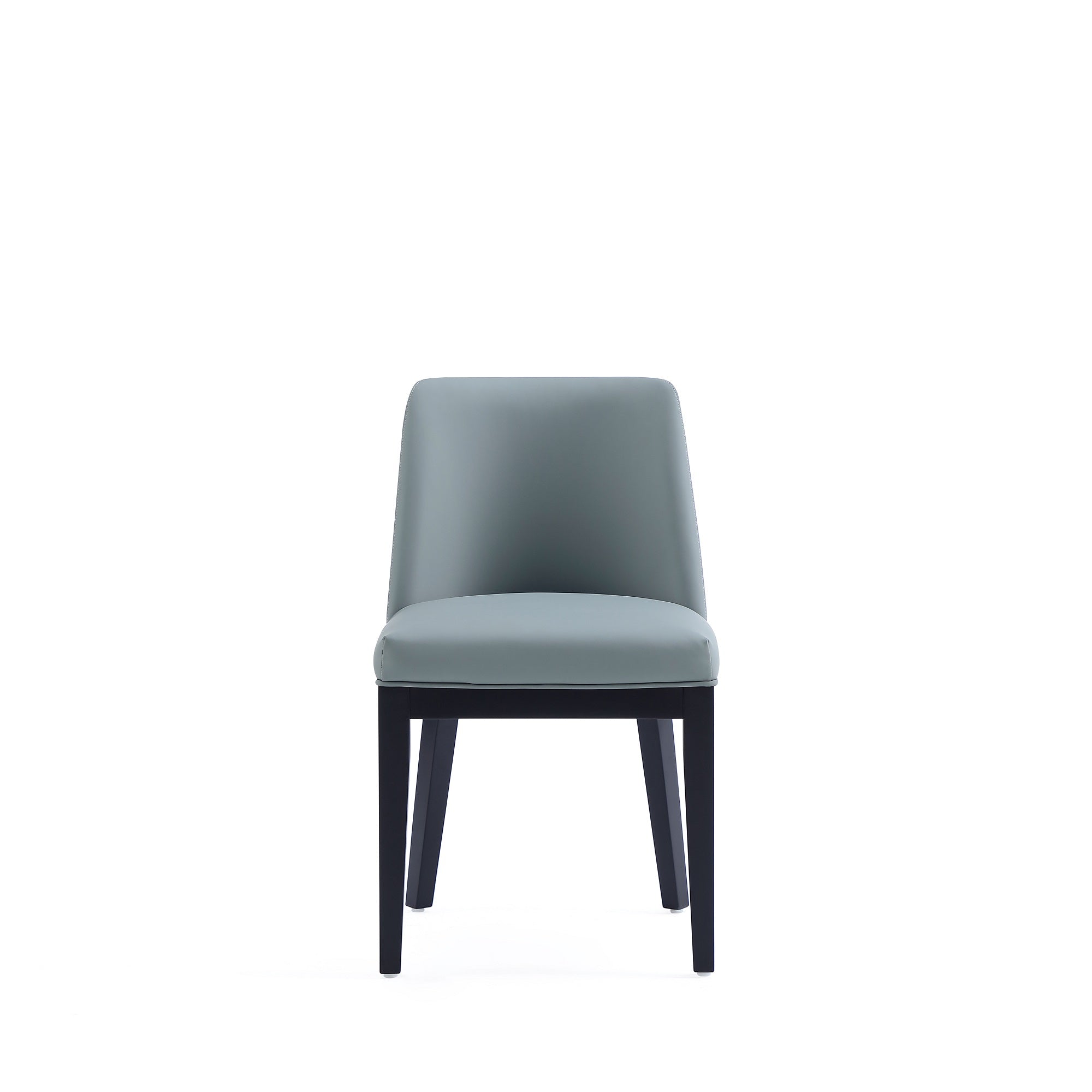Back. Manhattan Comfort - Gansevoort Modern Wood Vegan Leather Dining Chair - Set of 4 - Pewter.