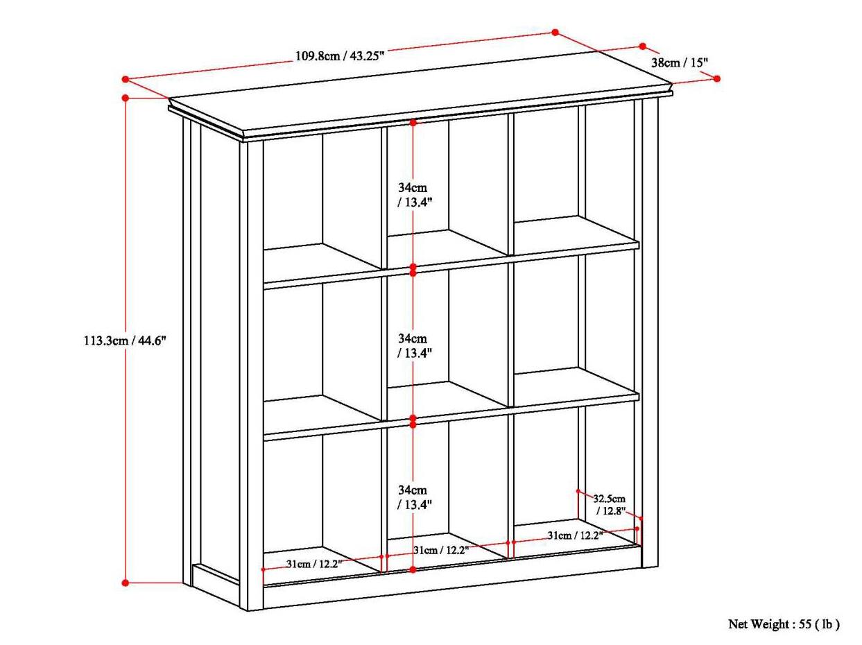 Alt View 14. Simpli Home - Artisan Solid Wood 45 inch x 43 inch Contemporary 9 Cube Bookcase and Storage Unit - White.