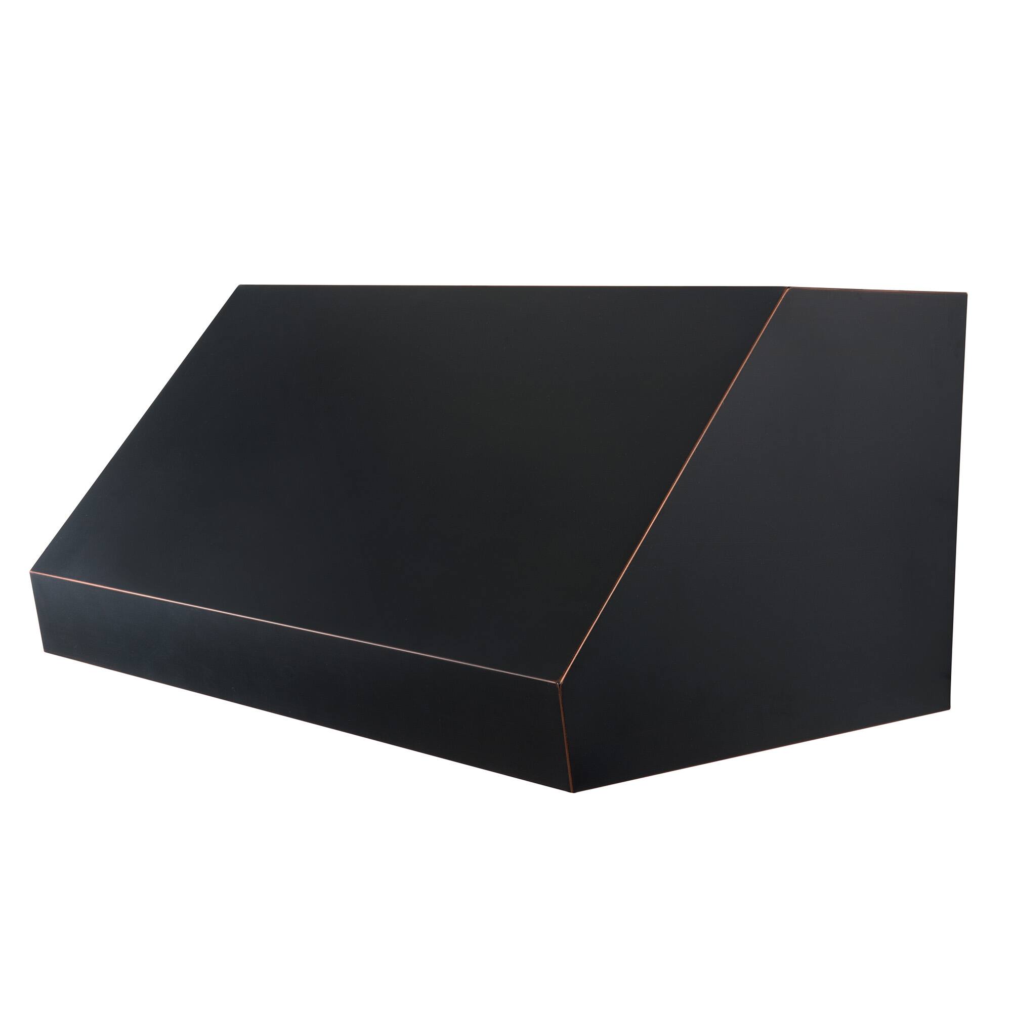 Angle. ZLINE - 36" Externally Vented Range Hood - Black/Oil-Rubbed Bronze With Copper Accents.