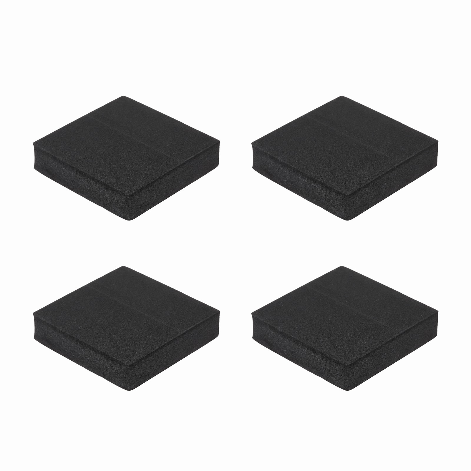 Unique Bargains - Single Sided Speaker Isolation Pads 60x60x15mm Square EVA Acoustic Foam Anti-Vibration Feet for Speaker Subwoofer, 4pcs - Black