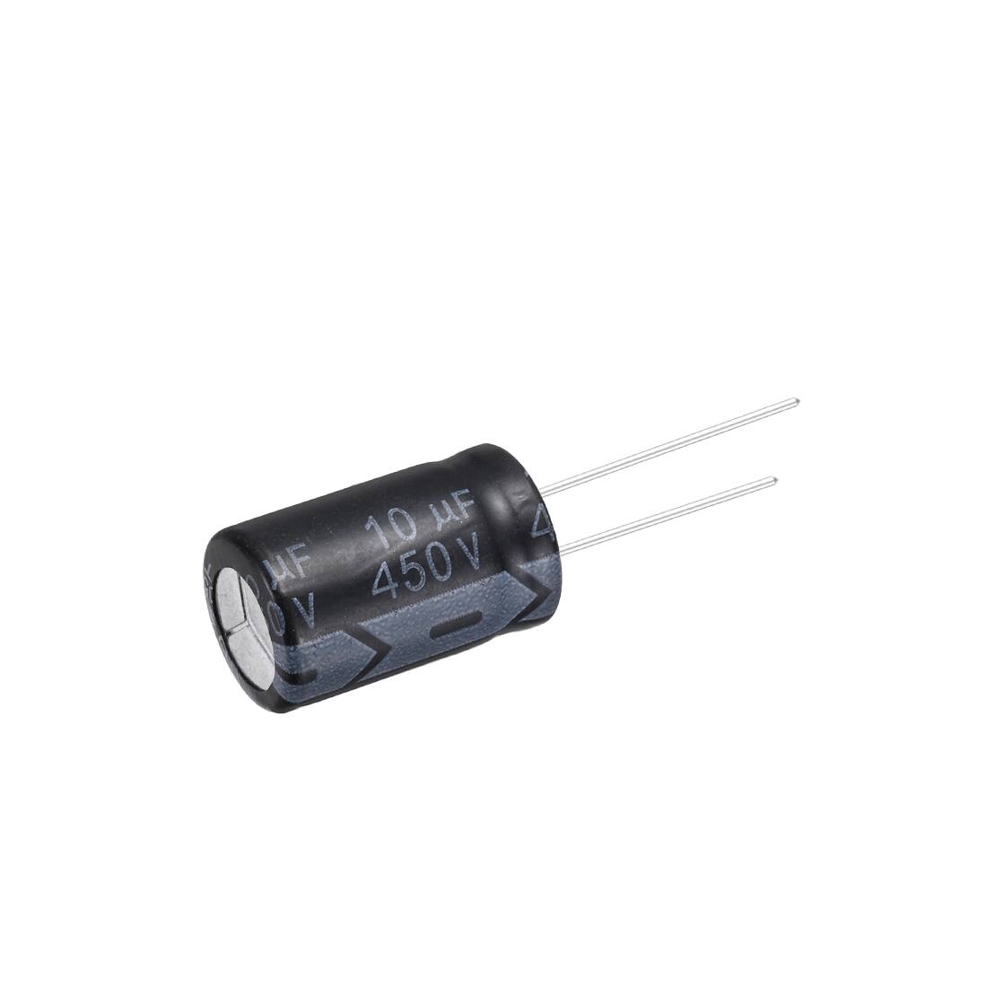 Alt View 2. Unique Bargains - 10uF 450V 13x20mm Electrolytic Capacitor, Radial Leads Aluminum, 24pcs, for Power Supplies/Audio/Lighting - Black.