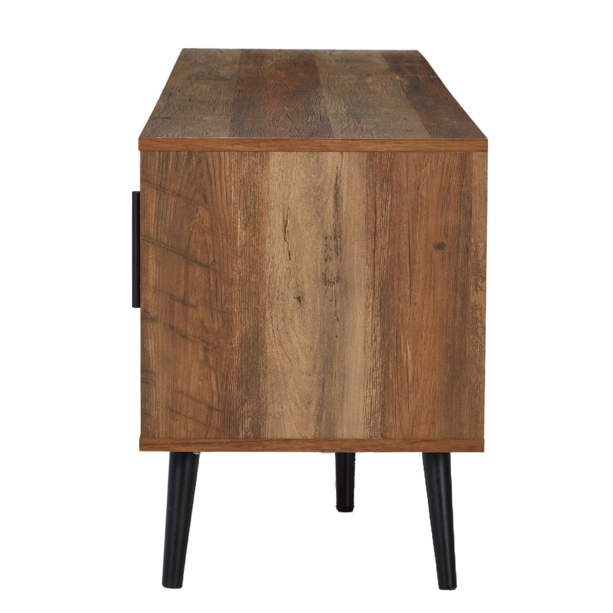 Alt View 3. JOMEED - Jomeed Mid Century Modern Wooden TV Entertainment Console with Storage Shelf - Walnut.