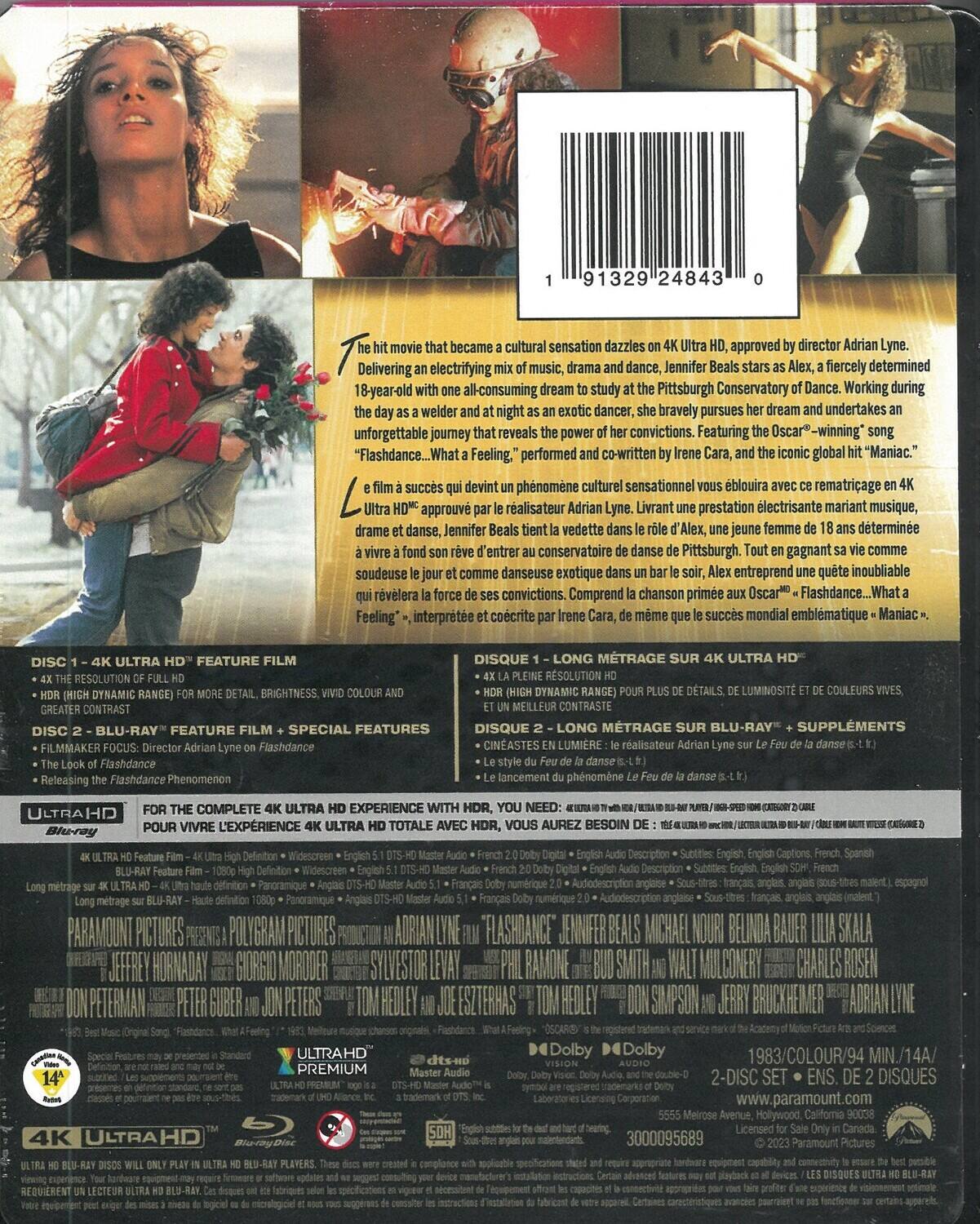 Alt View 1. Flashdance (Steelbook)   - 4K Blu-Ray.