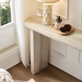 Whisen - 55.12" Faux Console Table, Narrow MDF Entryway Sofa Table, Modern Hallway Accent Table for Living Room - Marble