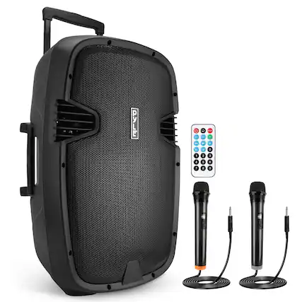 Front. PYLE - Pyle 1600 Watt, 15" Bluetooth PA - None.