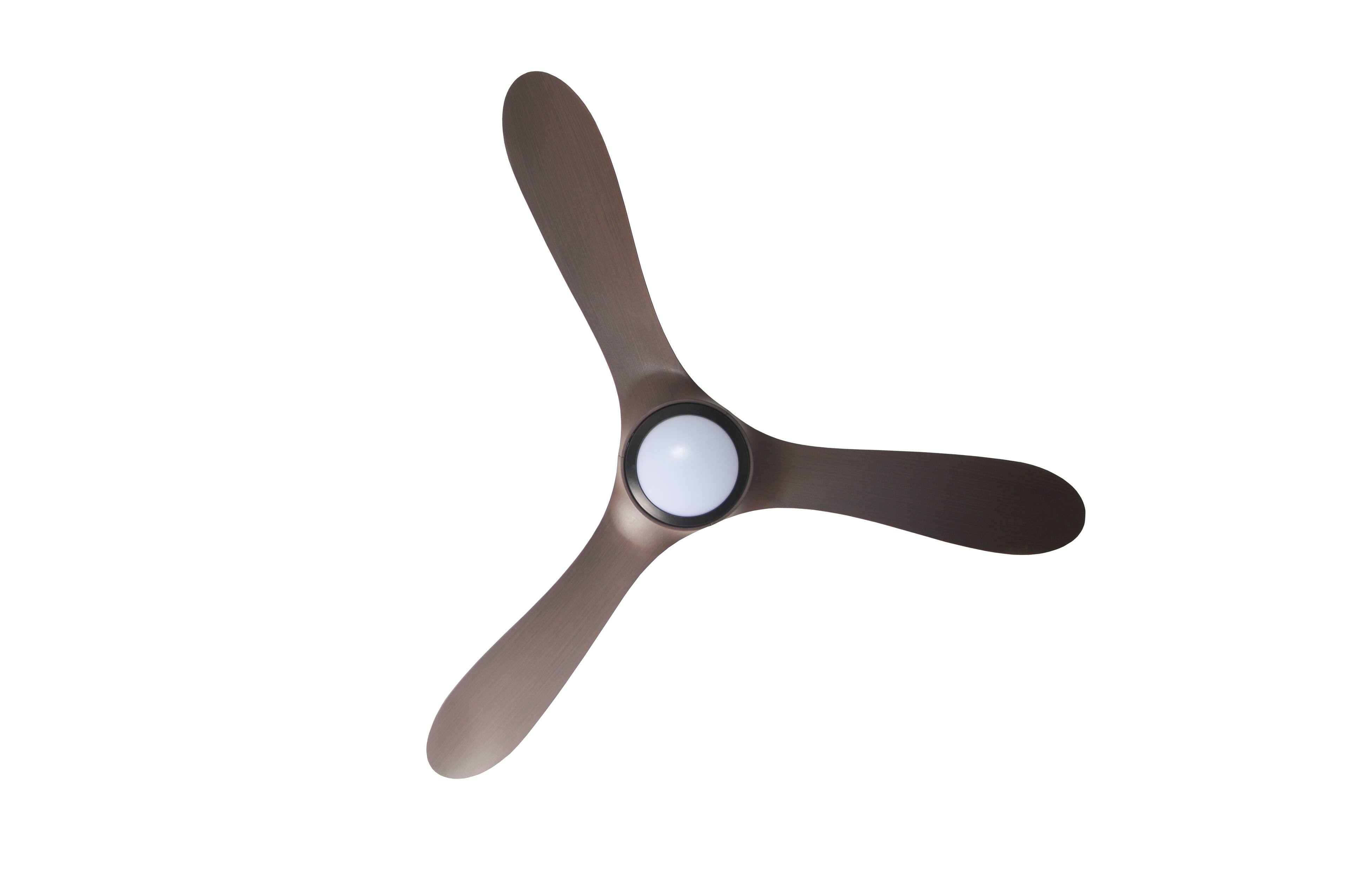 Alt View 7. ENLIGHT - 60" Smart Ceiling Fan, IP66 Outdoor/Coastal, CCT & Dimmable LED, Durable, Efficient + Quiet DC Motor, Matter, 3 Blades - Walnut Woodgrain.