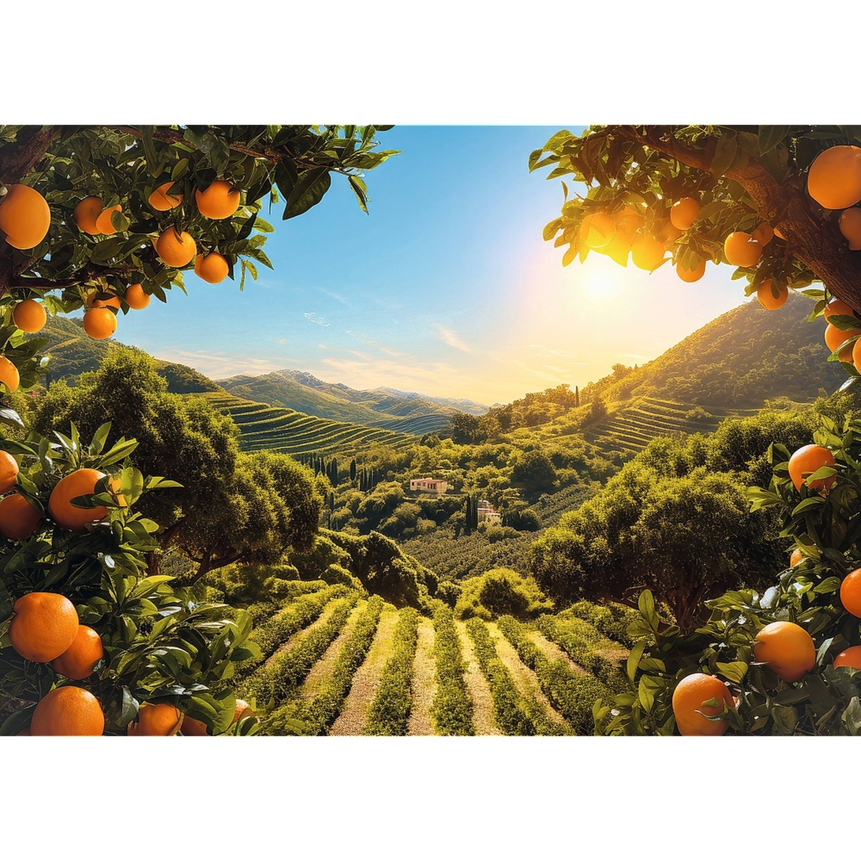 Alt View 1. Trefl - Trefl Red 1000 Piece Puzzle - Sunsets - Mountain Orange Grove.