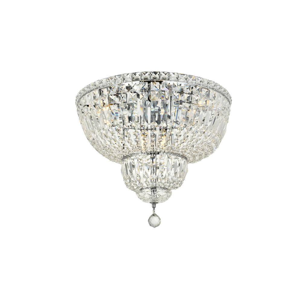 Alt View 2. Elegant Lighting - Tranquil 10 light Chrome Flush Mount Clear Royal Cut Crystal - Chrome.