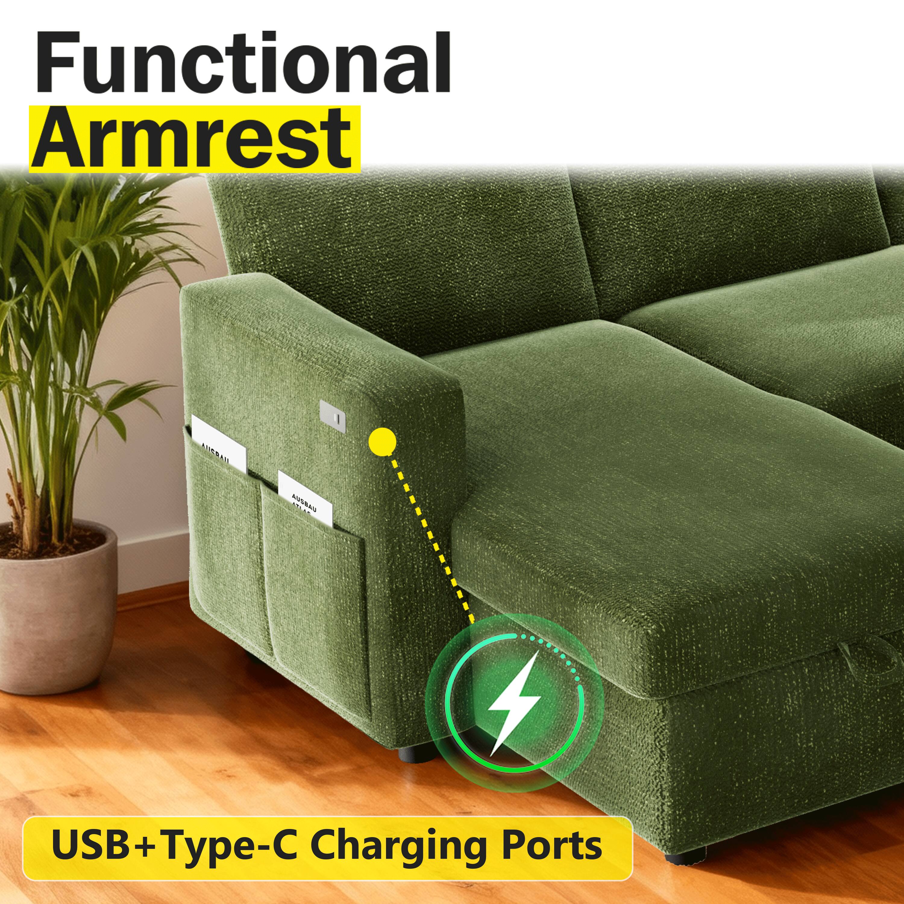 Functional Armrest

USB+Type-C Charging Ports