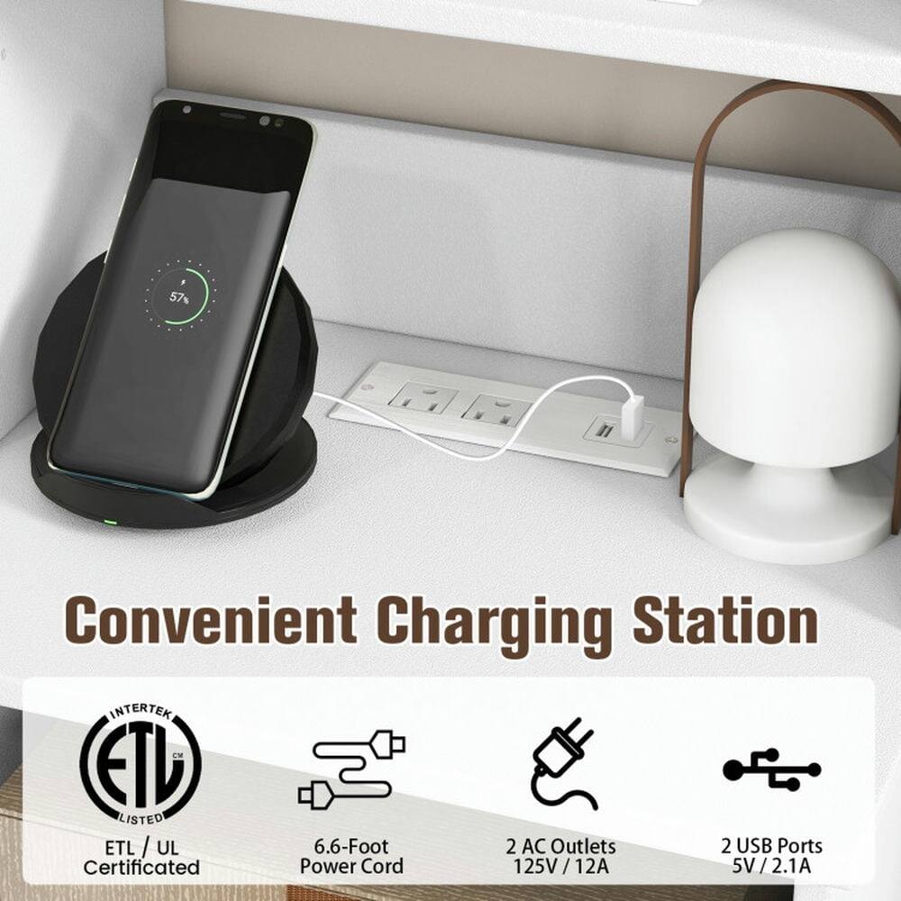 Convenient Charging Station

- INTERTEK ETL LISTED
- ETL / UL
- 6.6-Foot Power Cord
- 2 AC Outlets (125V / 12A)
- 2 USB Ports (5V / 2.1A)