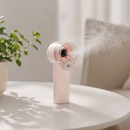 Oumilen - Handheld Misting Personal Fan, 3-Speed Rechargeable Mist Fan 2.04x2.04x6.02in, for Outdoor Travel - Pink
