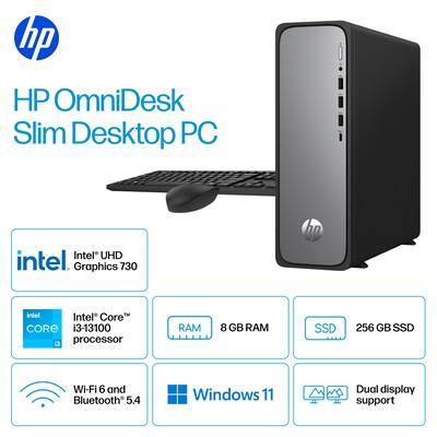 HP OmniDesk Slim Desktop Intel Core i3 8GB DDR5 Memory 256GB