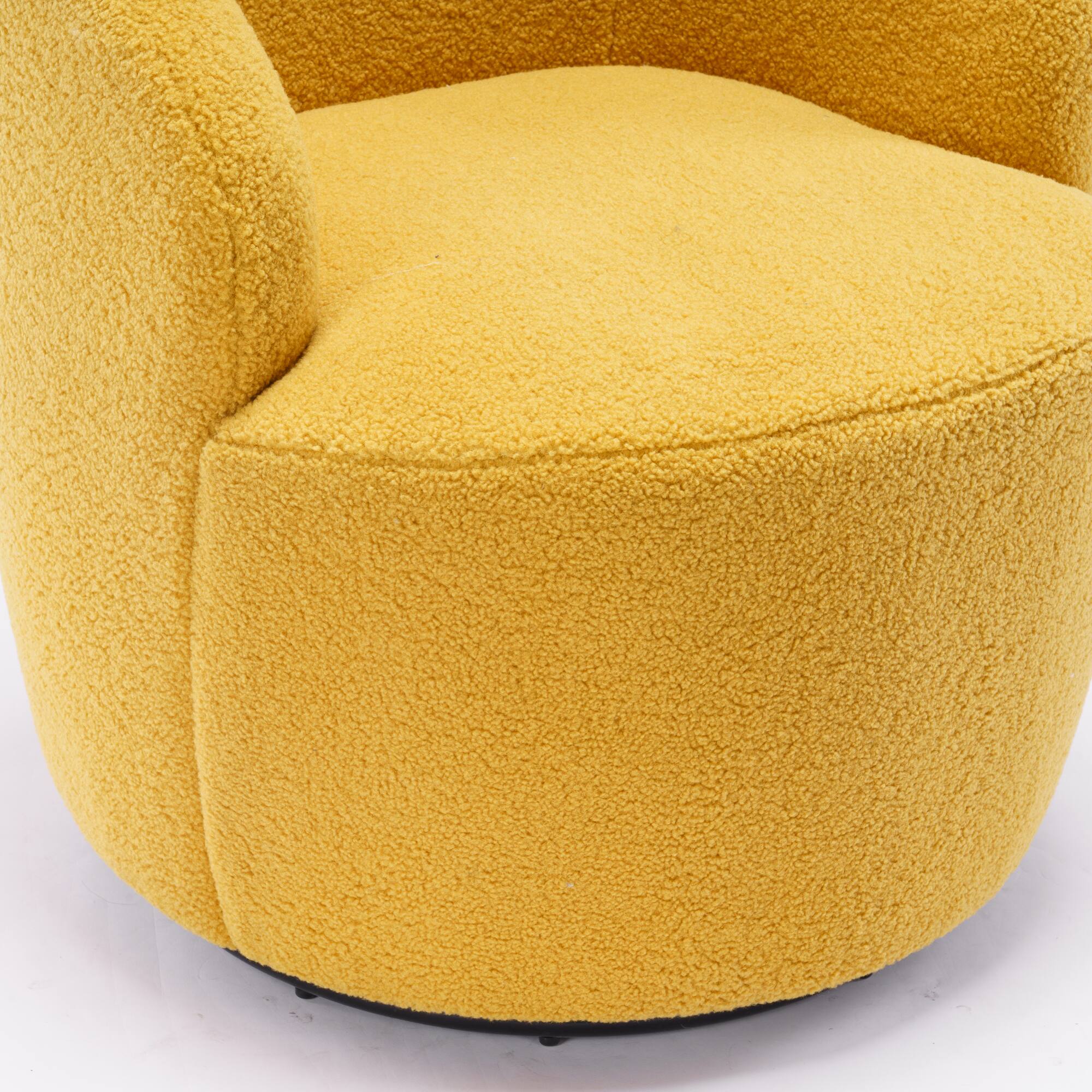 Alt View 1. GOODSILO - Plush Swivel Accent Armchair with Ergonomic Design and 360-Degree Rotation for Modern Interiors - Yellow.