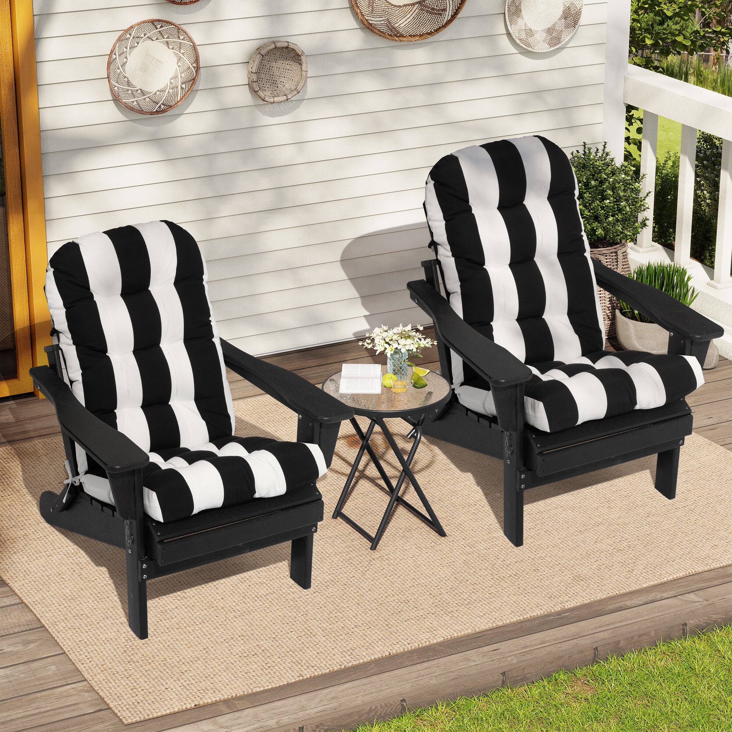 Alt View 6. Crestlive Products - Crestlive Products Outdoor High Back Adirondack Rocking Chair Cushions - Black White.