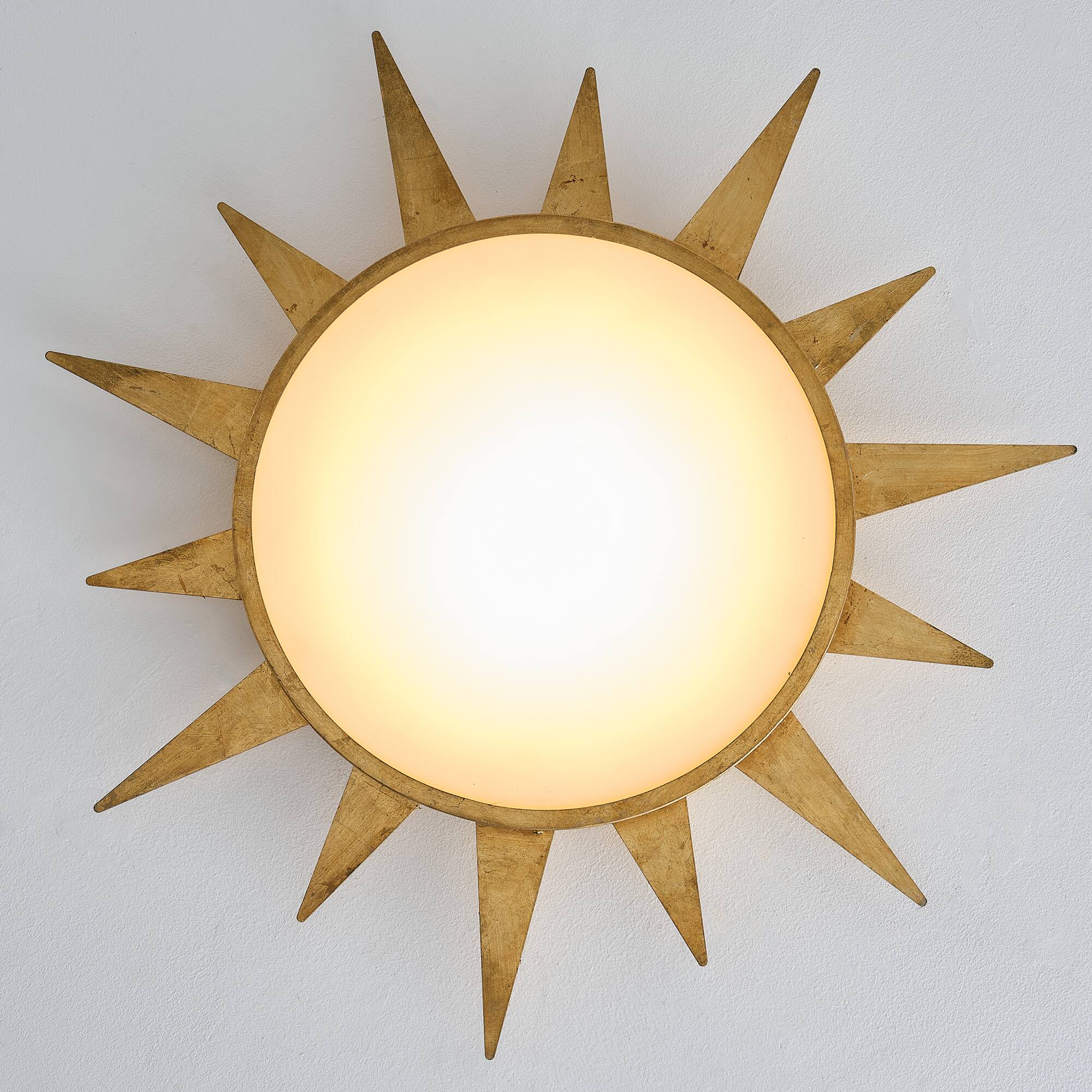 Alt View 6. Parrot Uncle - 25.2 in. Integrated LED Vintage Gold Sun Burst Ceiling Light - Gold.